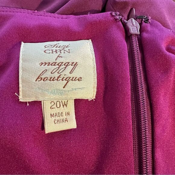 SUZI CHIN FOR MAGGY BOUTIQUE PURPLE SHEATH STRETCH DRESS PLUS SIZE 20W - Picture 4 of 10